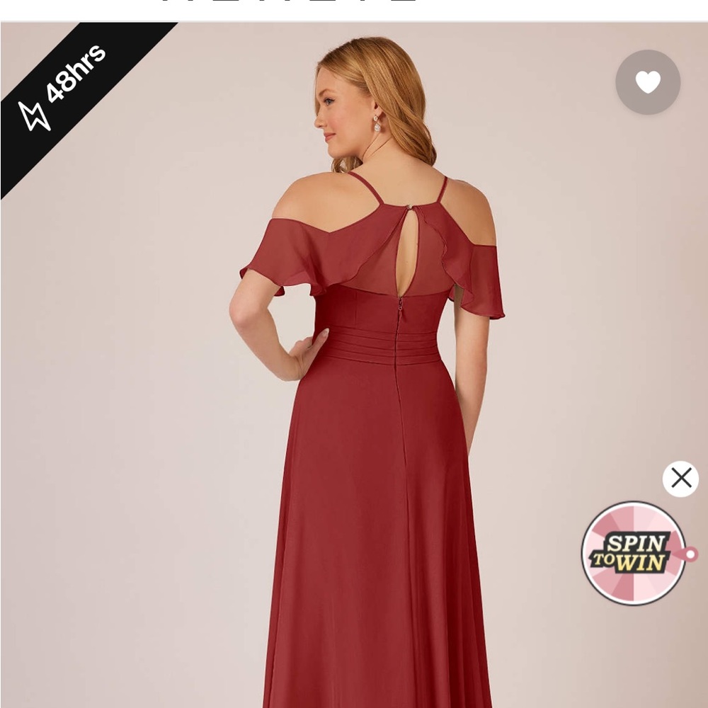 Beautiful Rust colored Azazie bridesmaid dress.